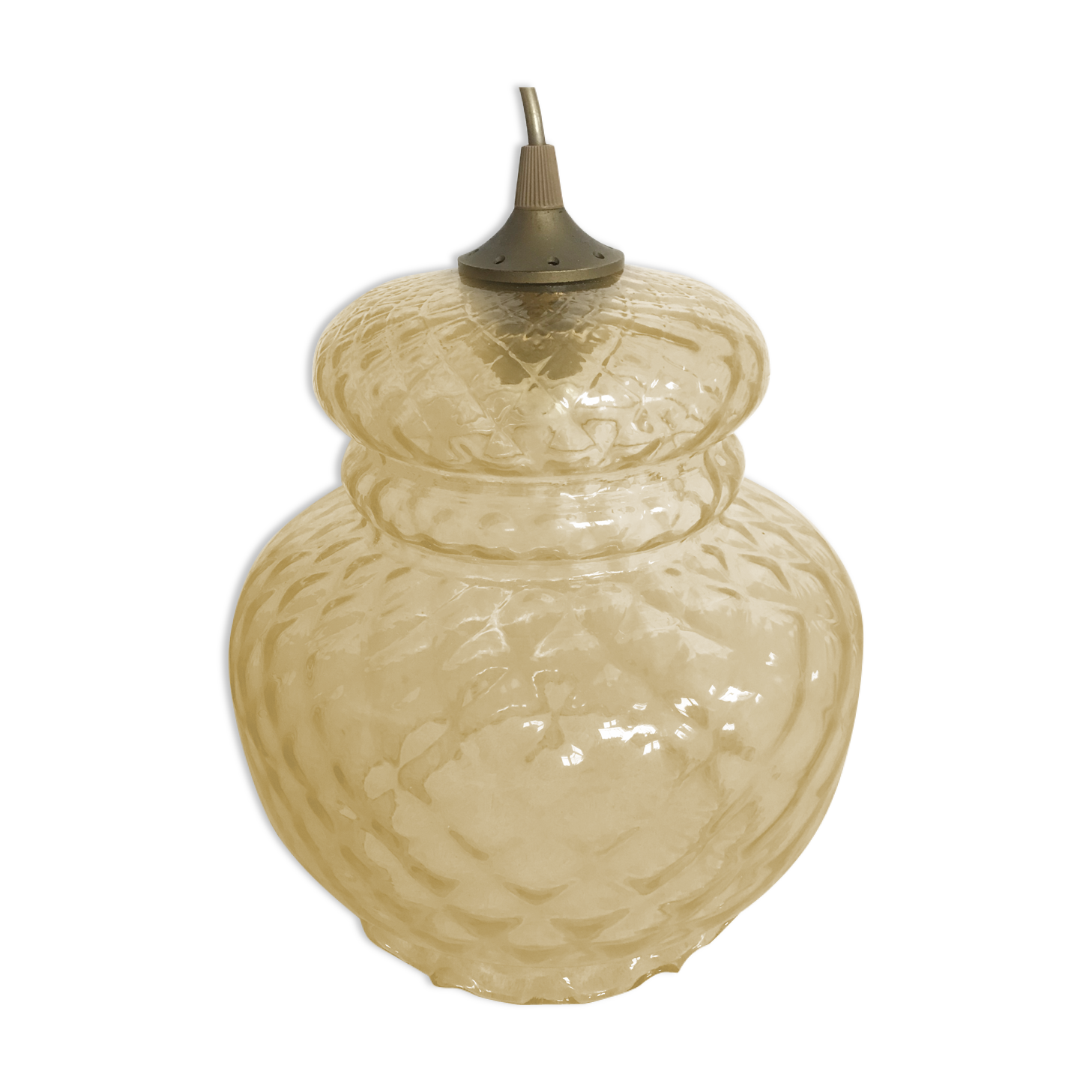 Vintage amber glass suspension