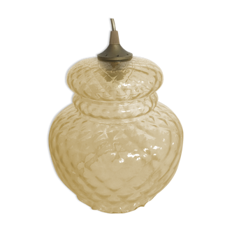 Vintage amber glass suspension