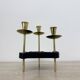 Mid century candle holder brass and lucite , 1970s