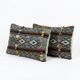 Set of 2 vintage kilim cushion covers 38x61 cm