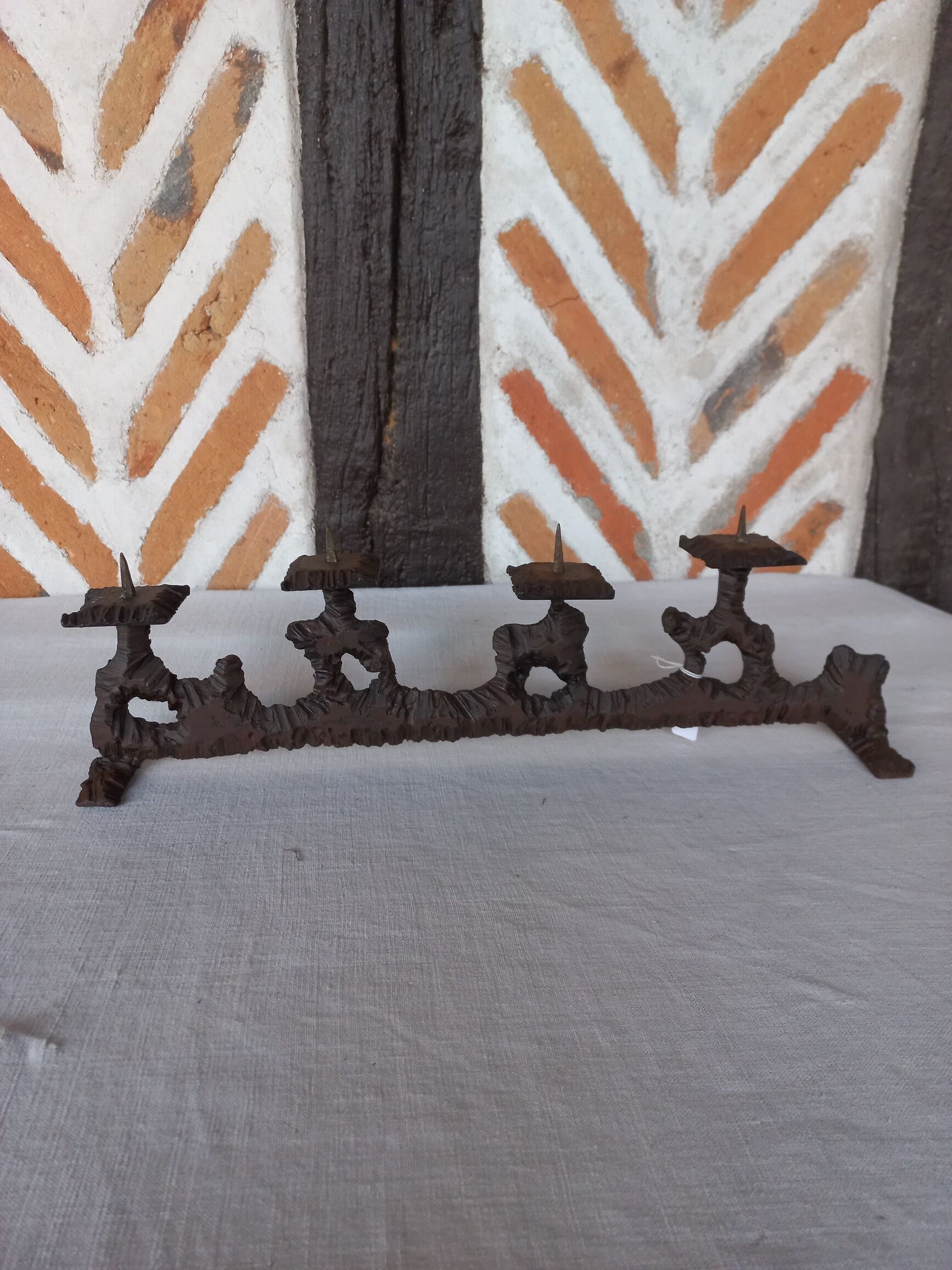 Wrought iron metal candle holder 4 candles