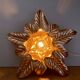Vintage wall light in gold metal with leaf decorations