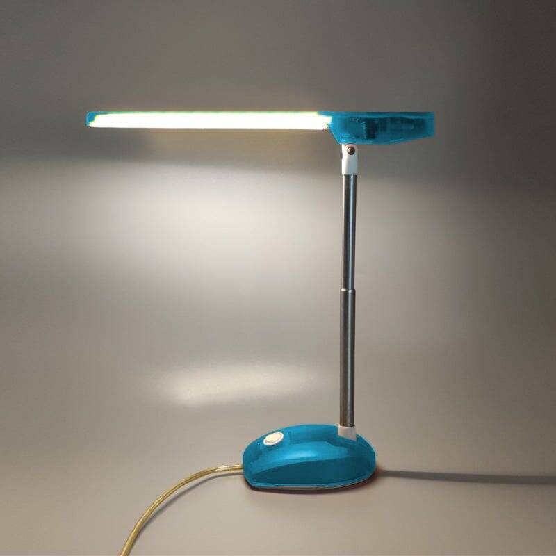 1990s Gorgeous Blue Table Lamp "Microlight" by Ernesto Gismondi for Artemide. Made in Italy