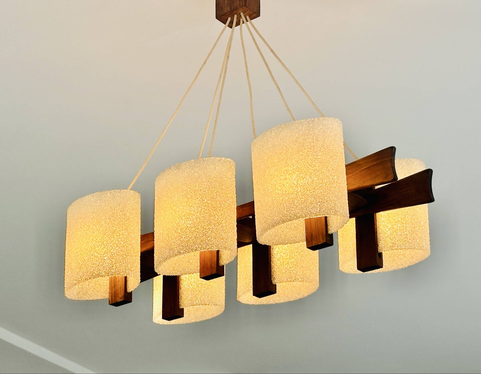 Scandinavian suspension in teak and acrylic Perspex from the 1960s.