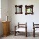 Pair of wooden mirrors in tramp art style