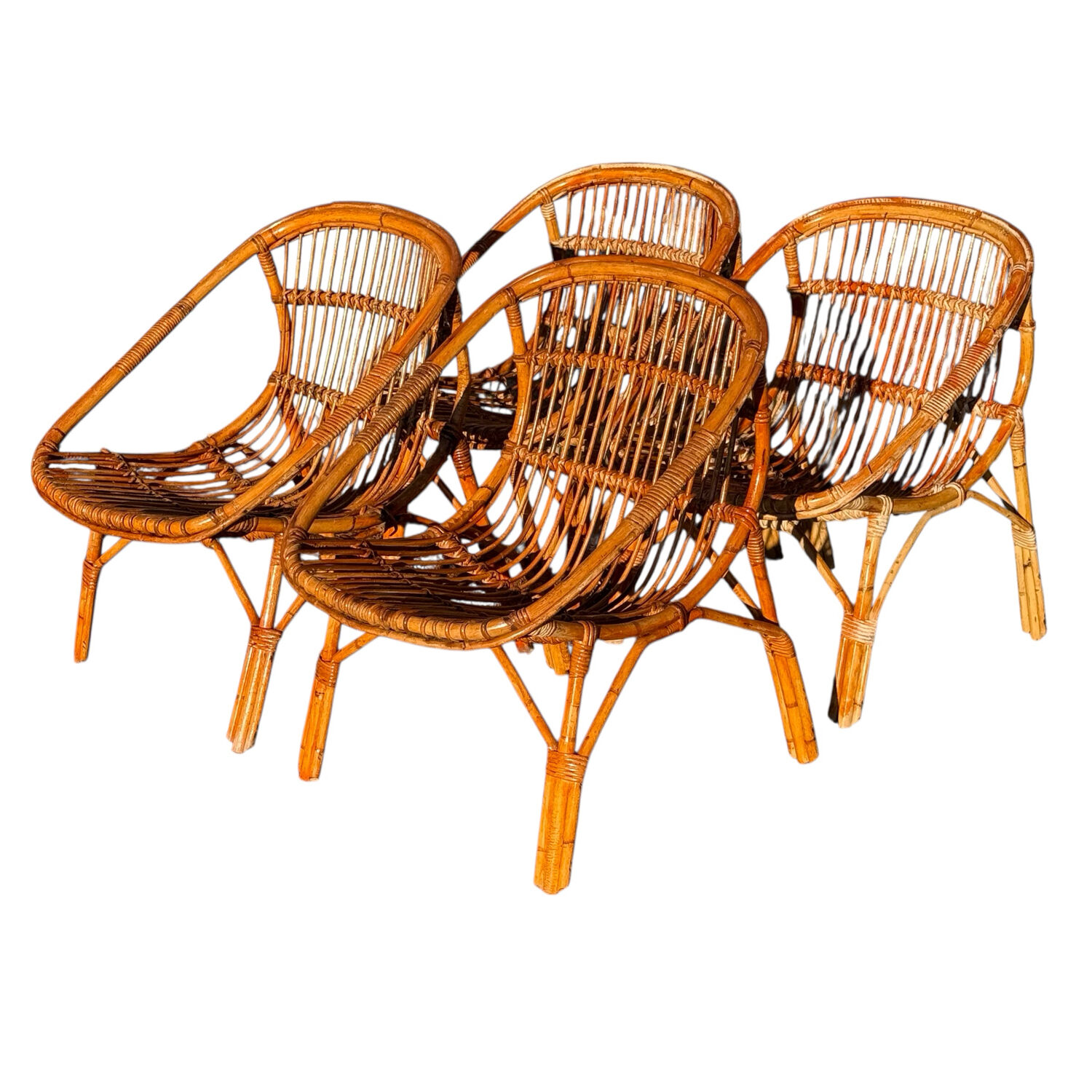 1960s Rattan Armchairs from France