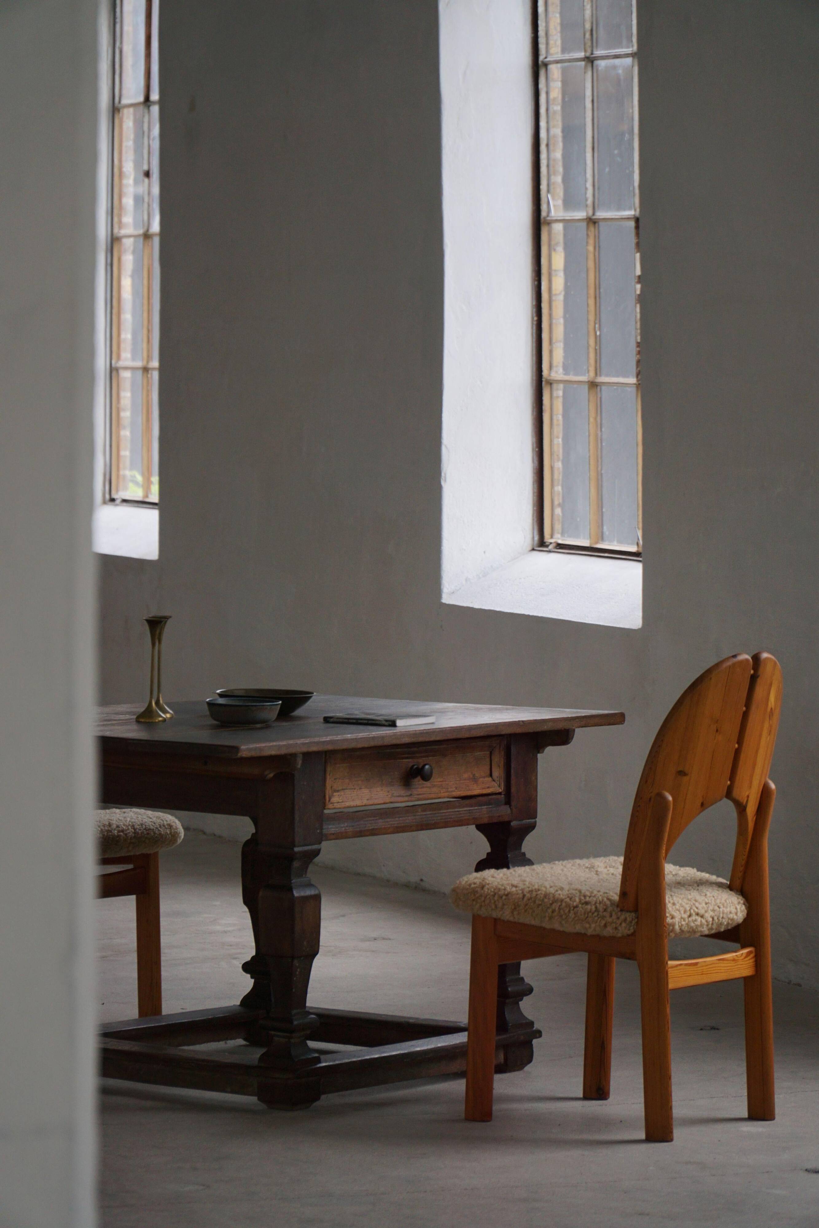 19th-century Baroque side table in oak, Danish cabinetmaker, 1800s
