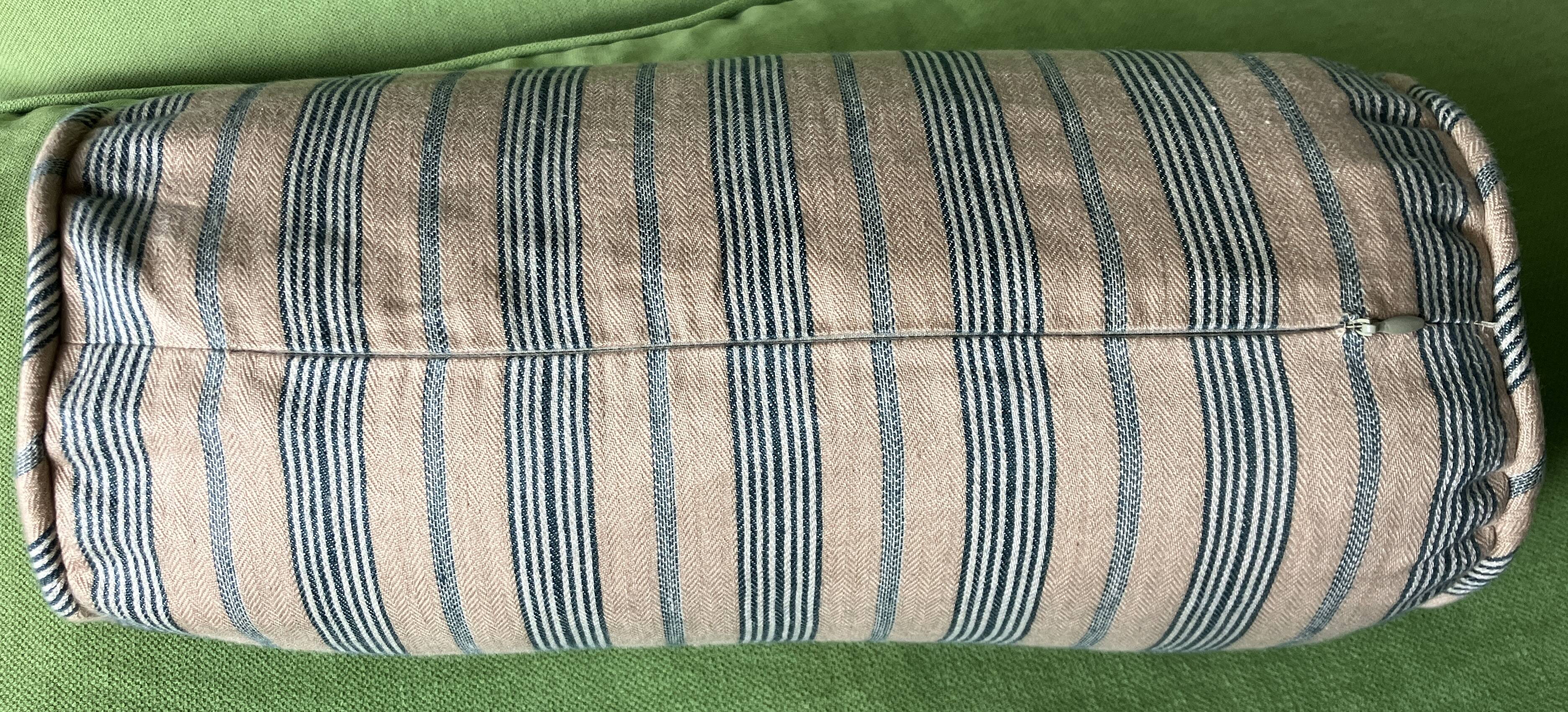 Striped linen cushion