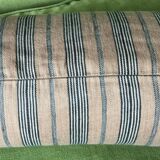 Striped linen cushion