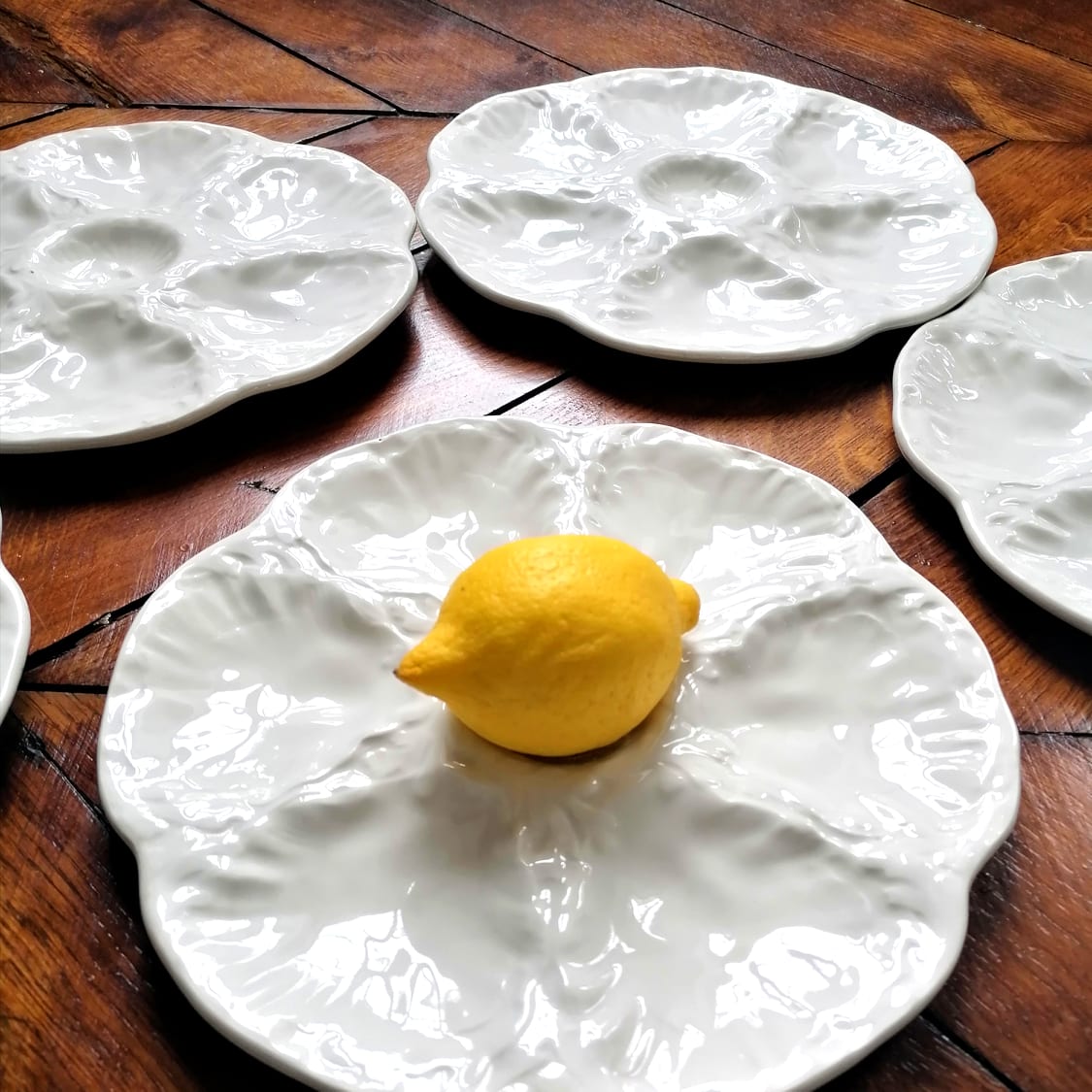 Service oyster plates slurry Gien