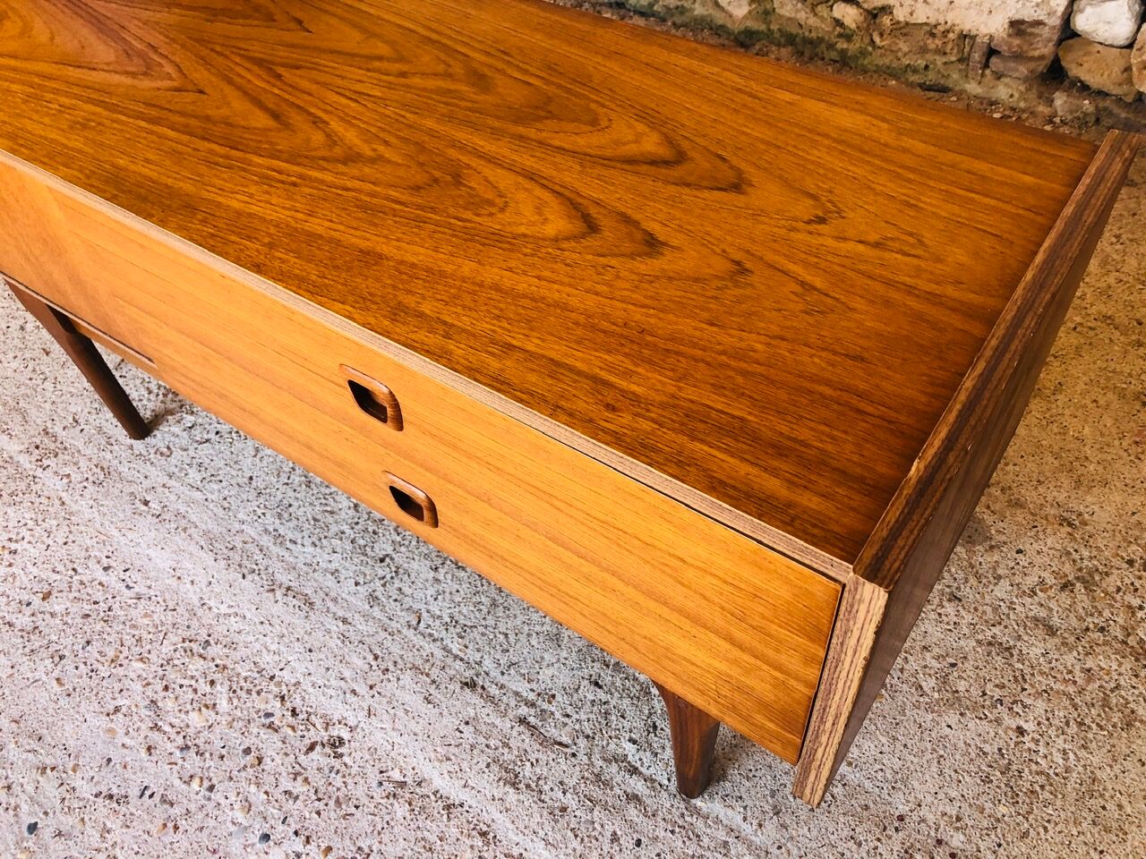 Teak bass row, Scandinavian style circa 60