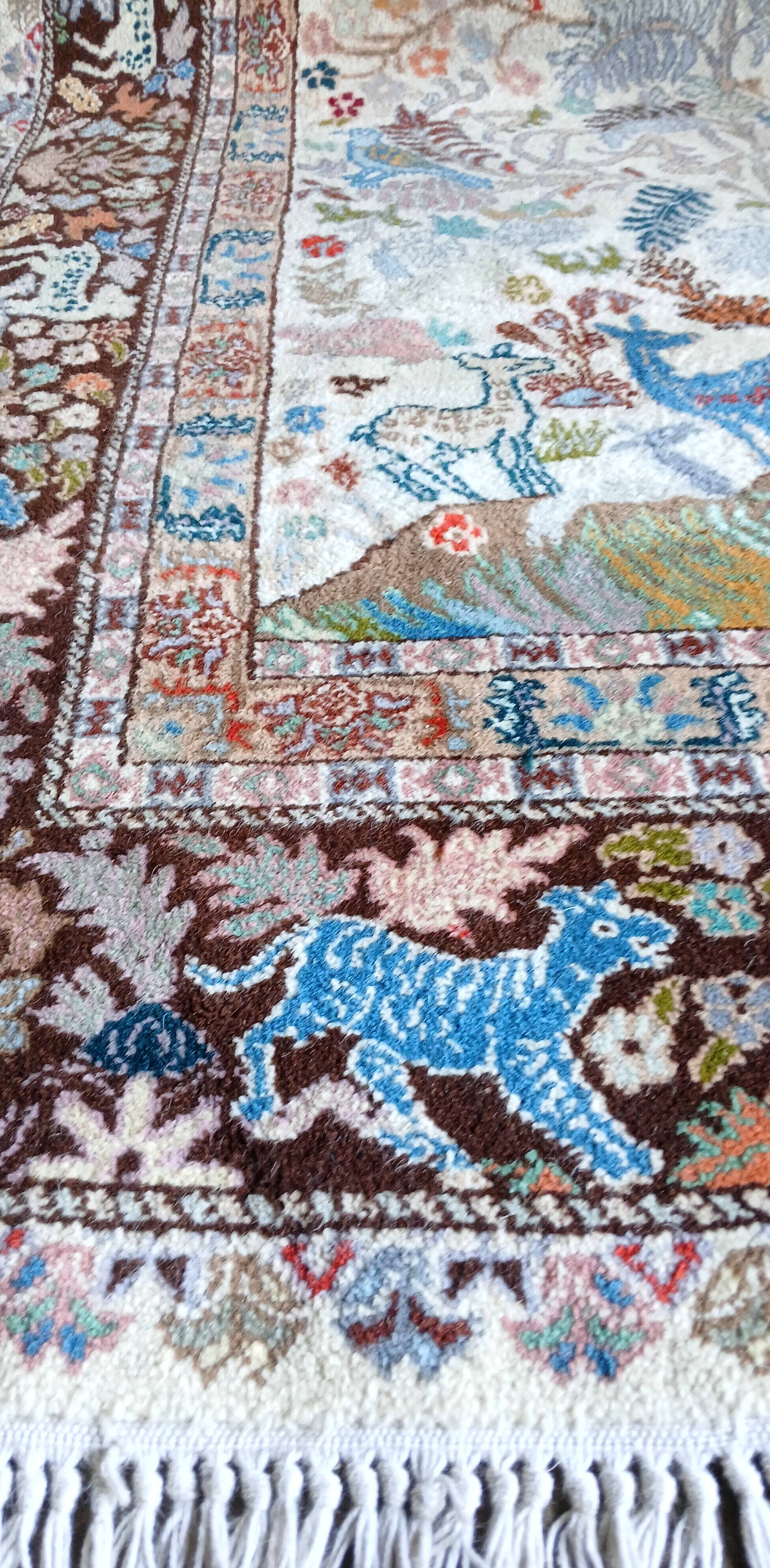 Amazigh XL rug (Berber) in double weave wool, hand-knotted, Fes 2005