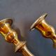 Pair of bronze candle holders old