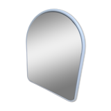 Arch mirror in white tubular steel frame from the 80s