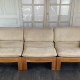 Canapé trois modules en alcantara beige