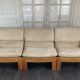 Three-module sofa in beige Alcantara