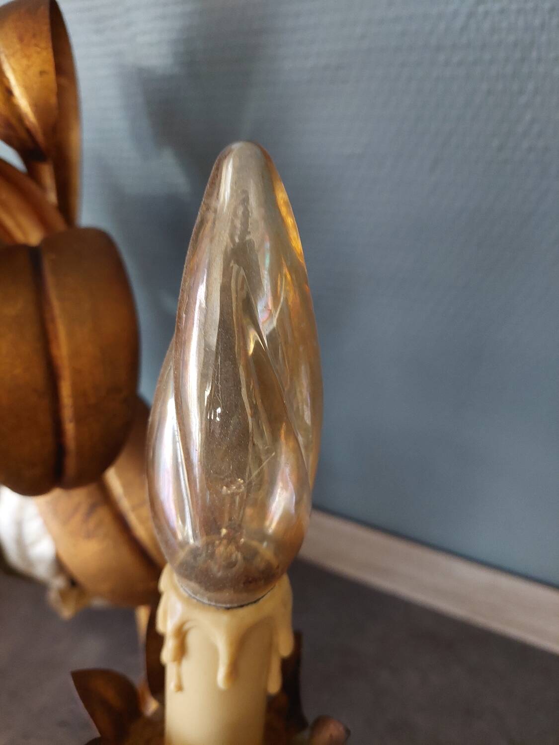 Gold metal wall light