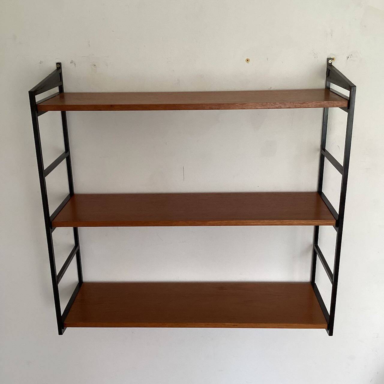 Vintage wood and plastic wall shelves