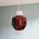 Scandinavian double pendant light in white opaline and amethyst glass, 1960s