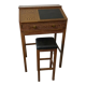 Secretary desk with stool in macasar from the 60s