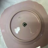 Pink porcelain dessert service with silver edging