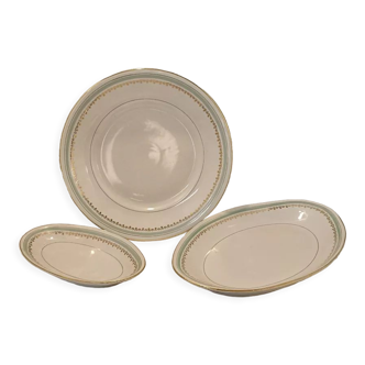 3 antique dishes SFP porcelain France