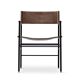 Classic bar stool with backrest. Dark brown and black leather.