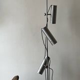 Chrome metal floor lamp with 3 spots by Alain Richard, design 1970.