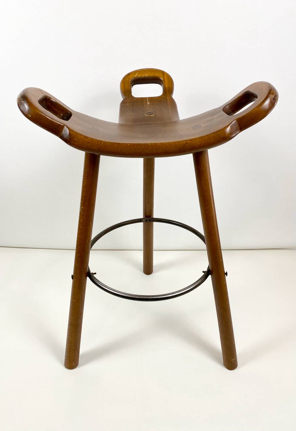 Brutalist bar stool by Carl Malmsten