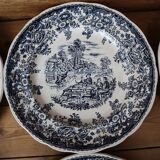 6 Flat plates stamped Lunéville KG Tradition special grand feu