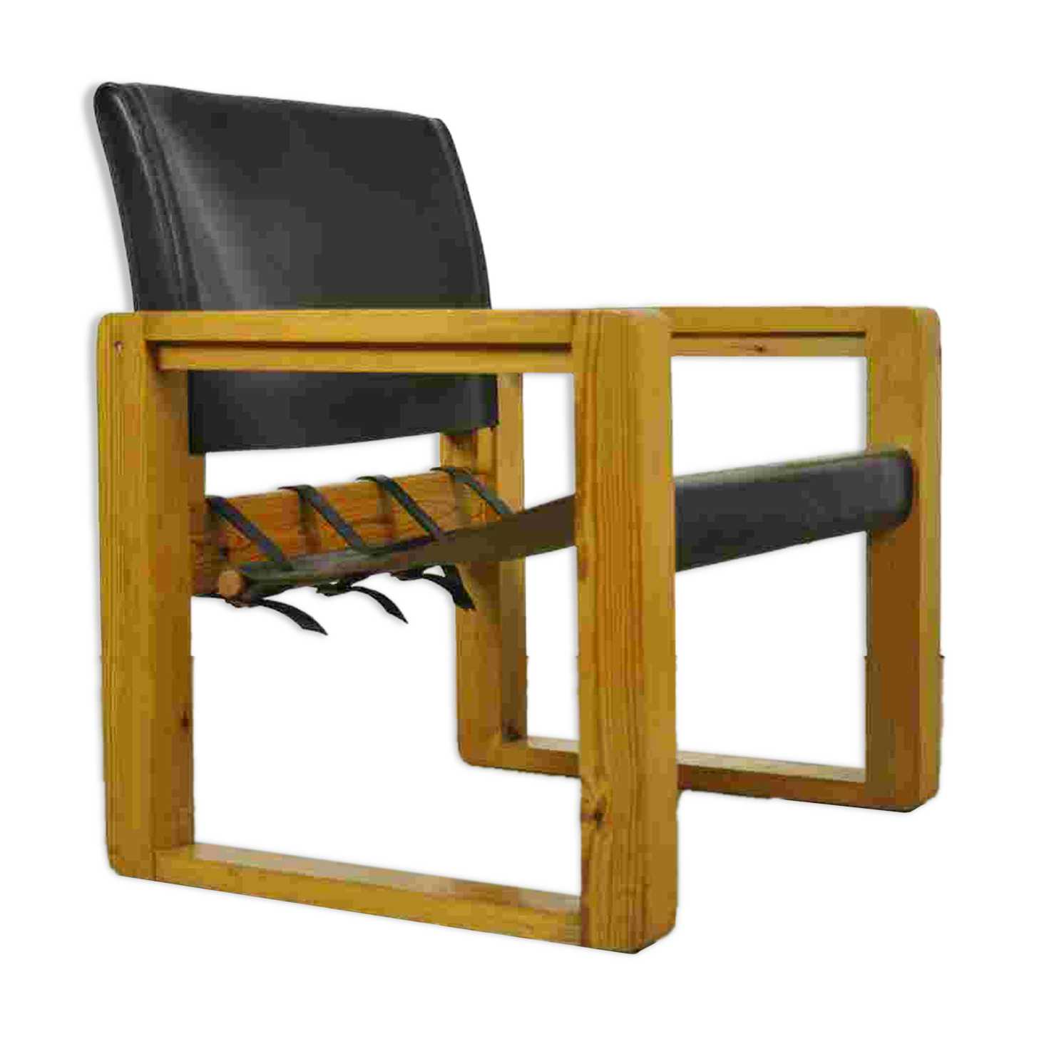 rare bohemian saddle leather safari easy chairs, 1970s