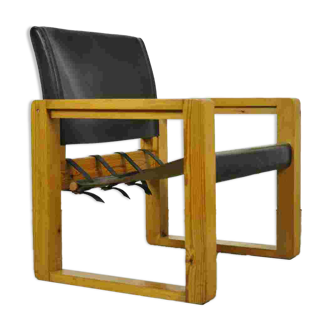 rare bohemian saddle leather safari easy chairs, 1970s
