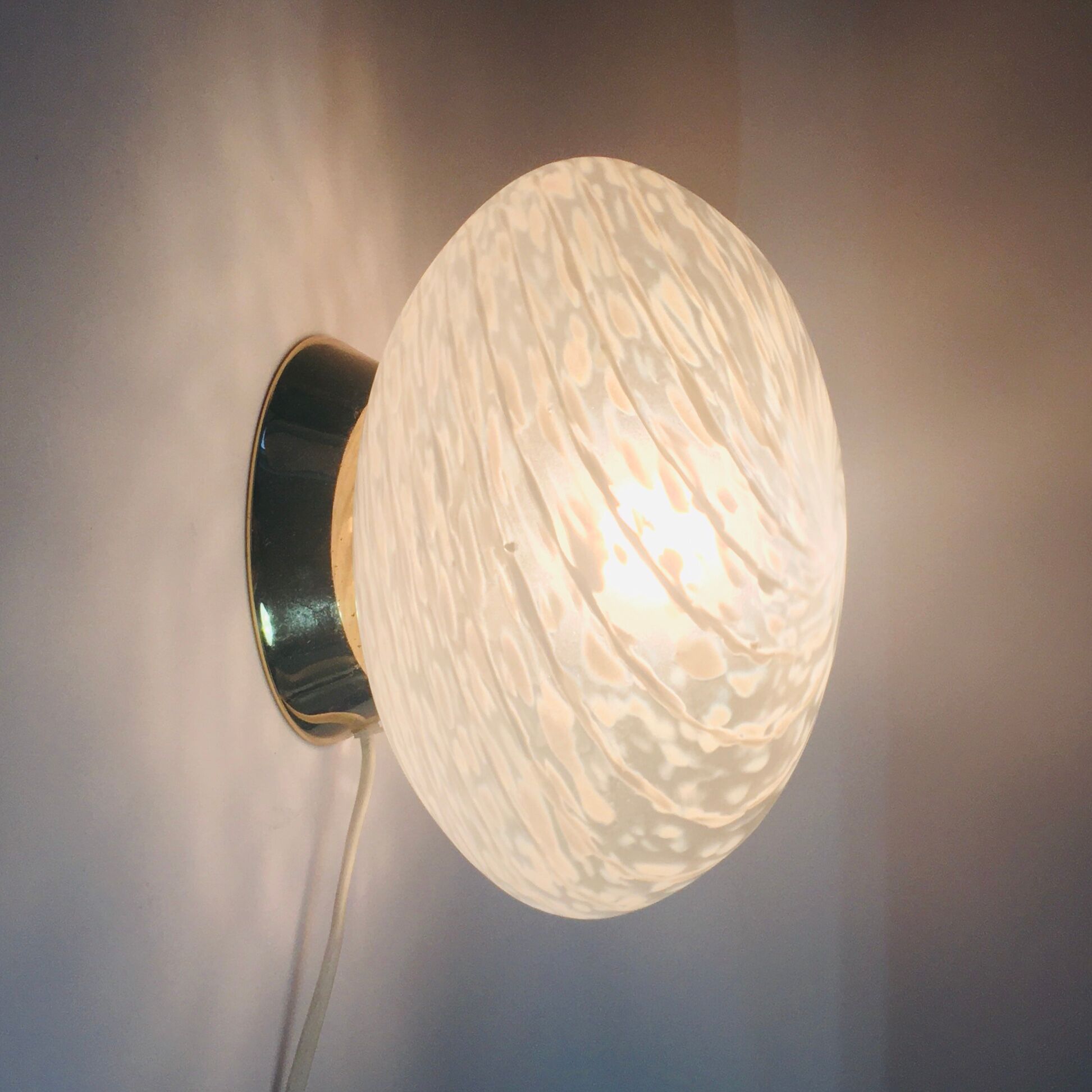 Pair of Murano Glass Swirl Sconces/Wall Lights, Italy, 1970s