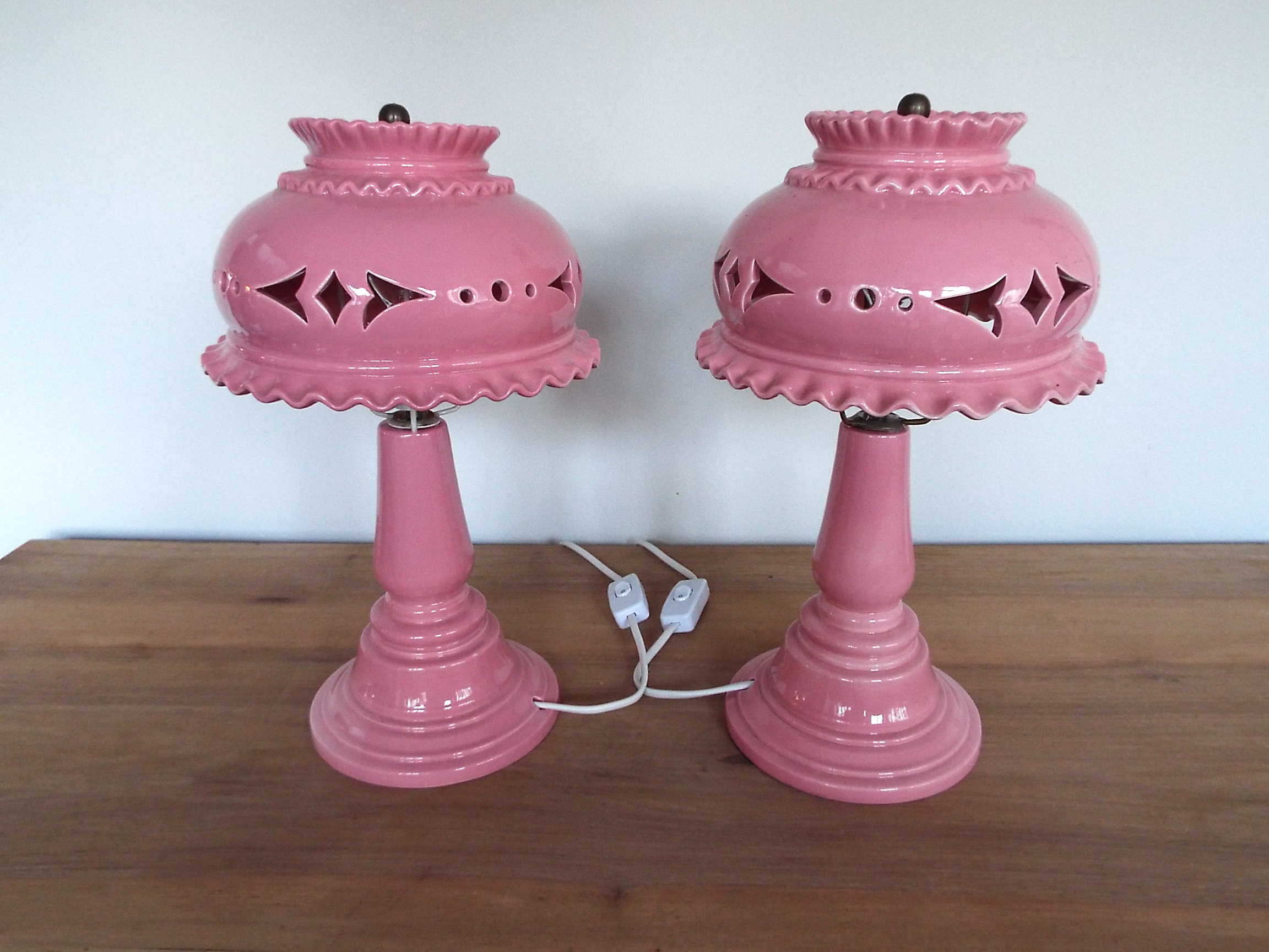 Pair of ceramic lamps