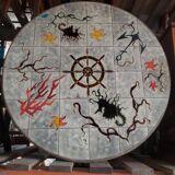 Audout Minet ceramic rattan table