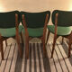 Set of 3 chairs in black mottled green leatherette