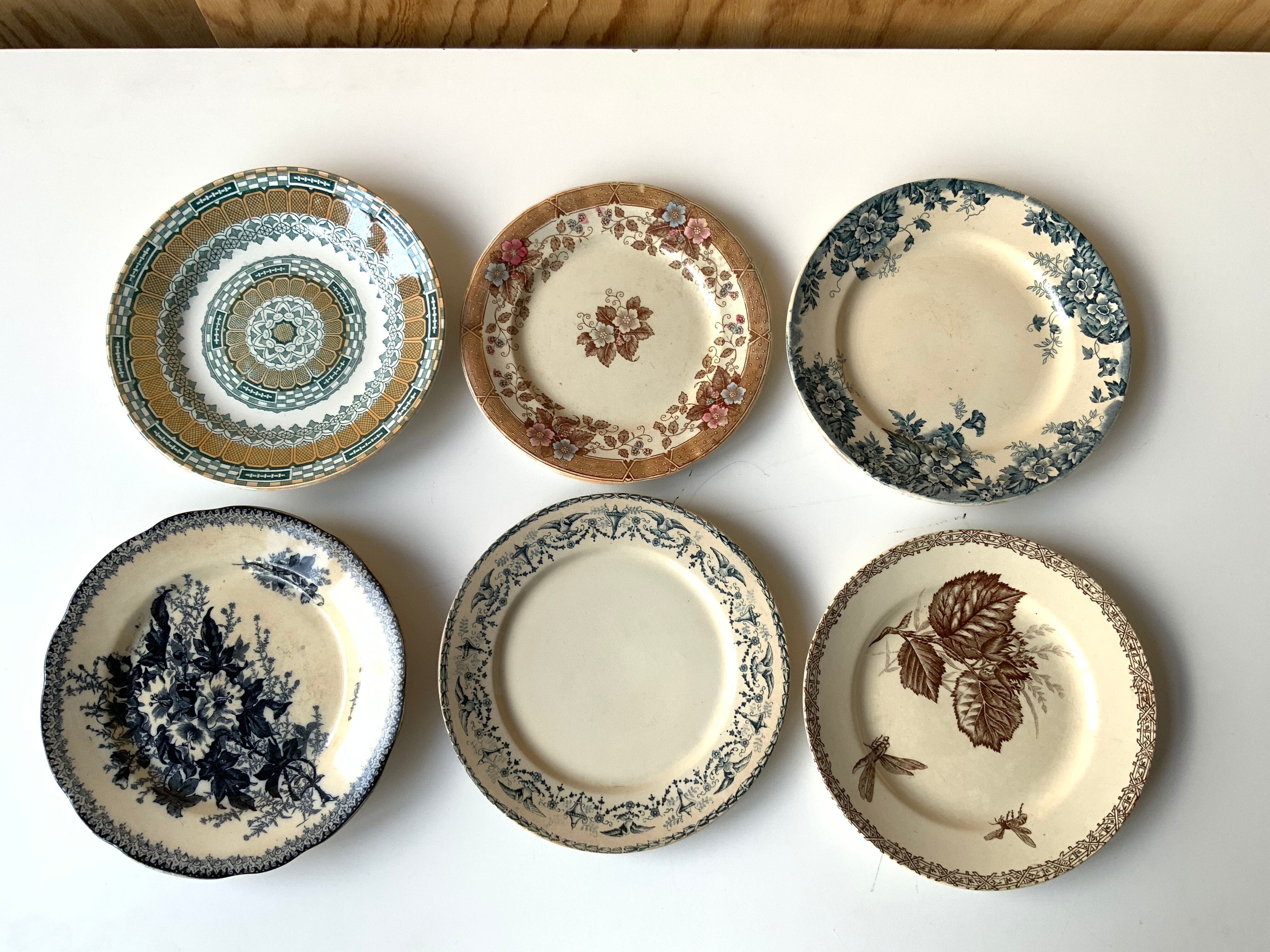 6 vintage plates
