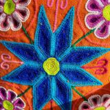 Orange Peruvian cushion cover