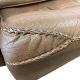 Vintage Danish leather canapé 'Madsen & Schubell' in brown