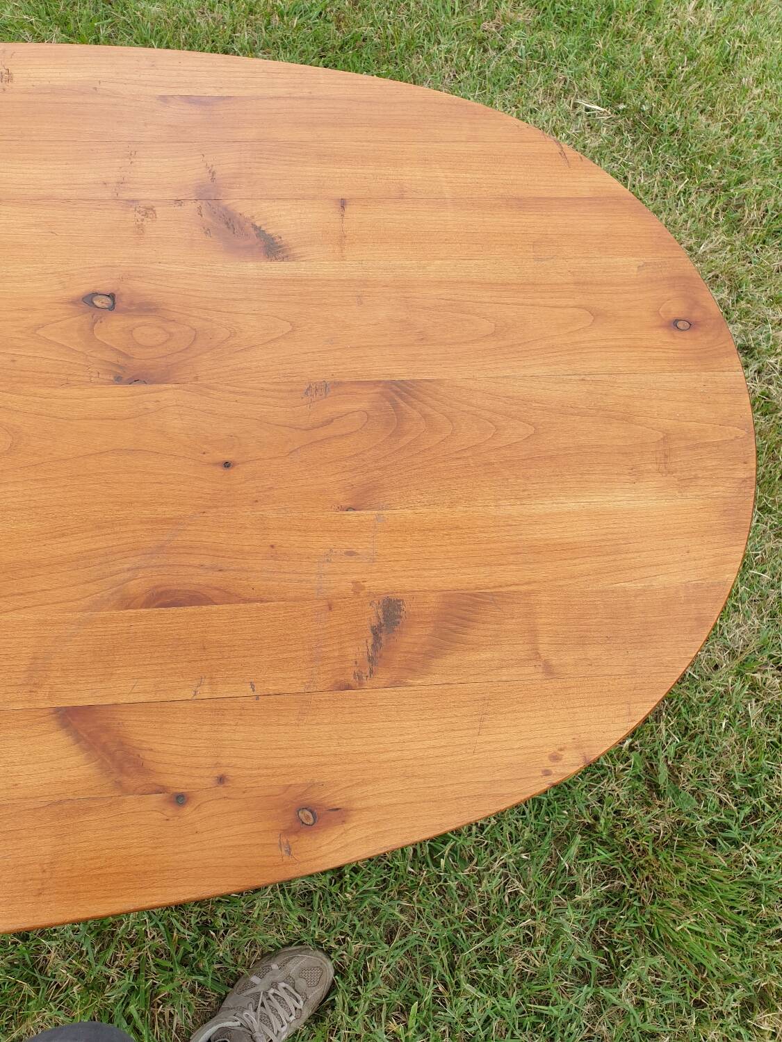 Oval cherry farmhouse table