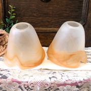 Paire de 2 abat-jours vintage Art déco en verre tulipe, faits main, en verr
