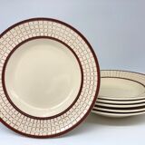 6 hollow earthenware plates "longchamp – france", colmar model
