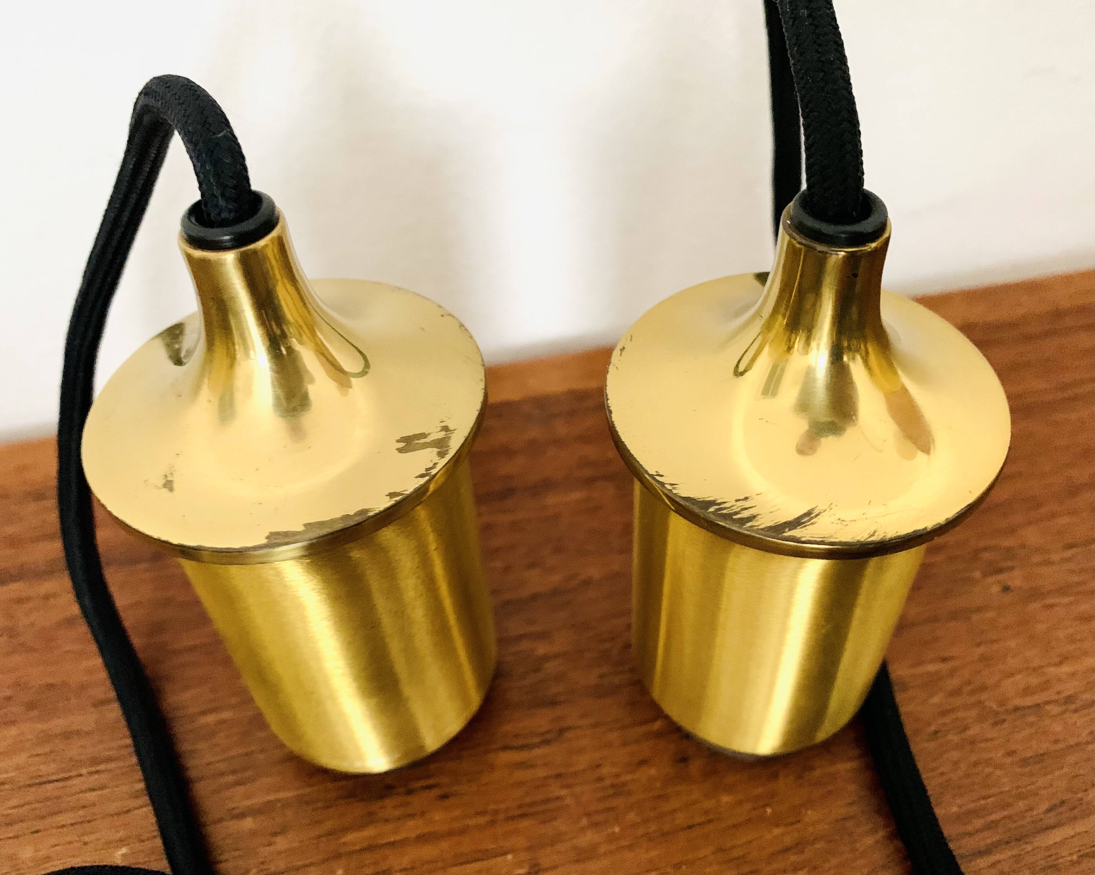 Large Adjustable Double Posa44 Brass Pendant Lamp by Florian Schulz