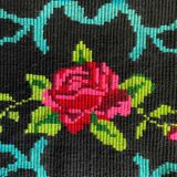 Romanian carpet with roses handmade in wool 177x154cm