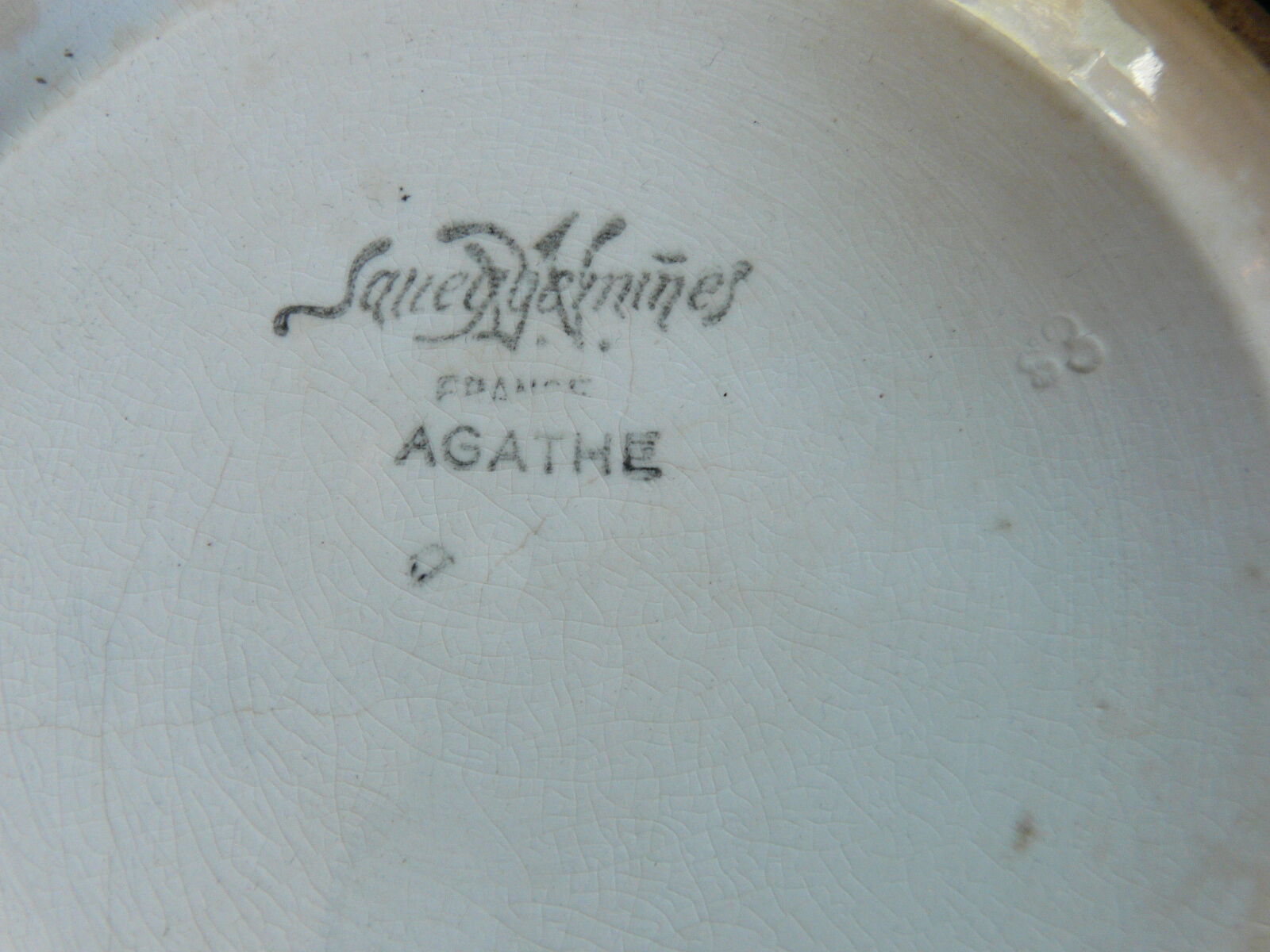 Soupière Sarreguemines period art deco model Agathe