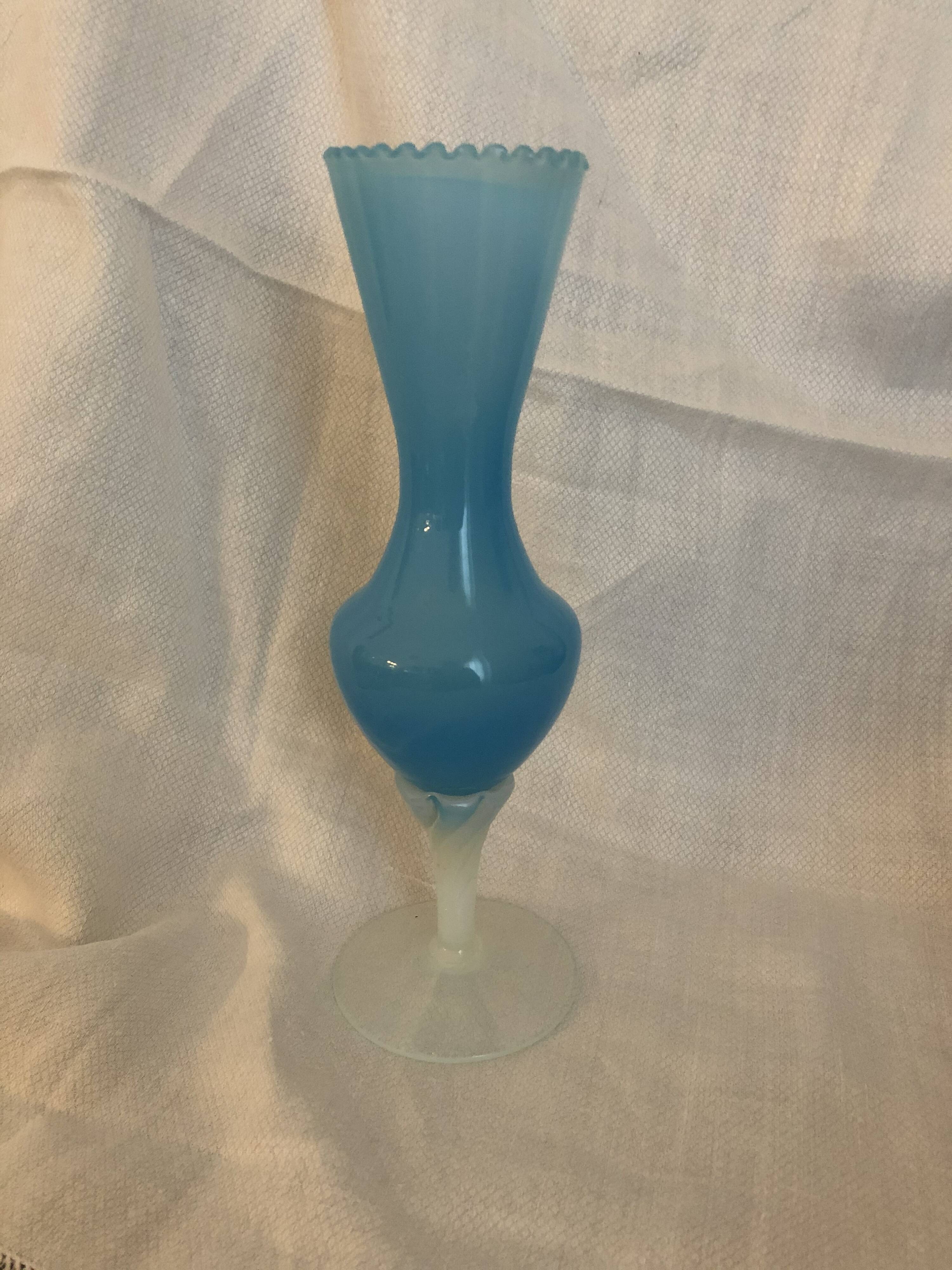 Blue opaline vase