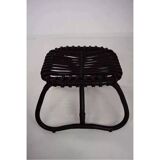 Rattan armchair and matching footstool