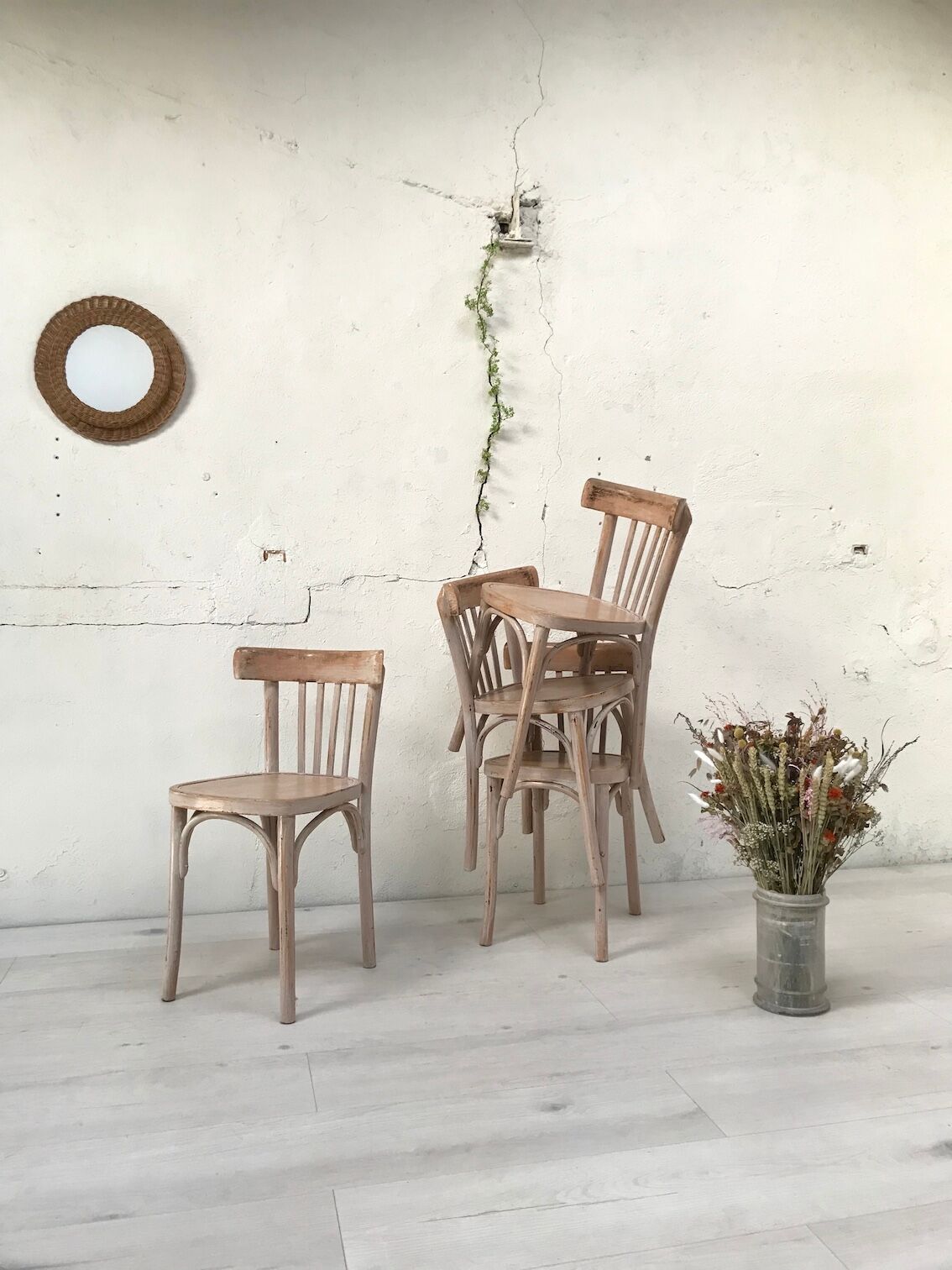 Suite of six bistro chairs