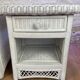 Pair of white wicker bedside tables from the 70s