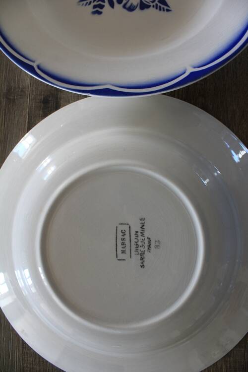 Set of 2 deep plates Digoin Sarreguemines model Marsac